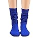 UTTPLL Slouch-Socks-Womens-Scrunch-Slouchy 80s Socks Thick Long High Knit Boot Leg Warmers Funny Neon Accessories Chunky Stacked Winter Stockings Royal Blue