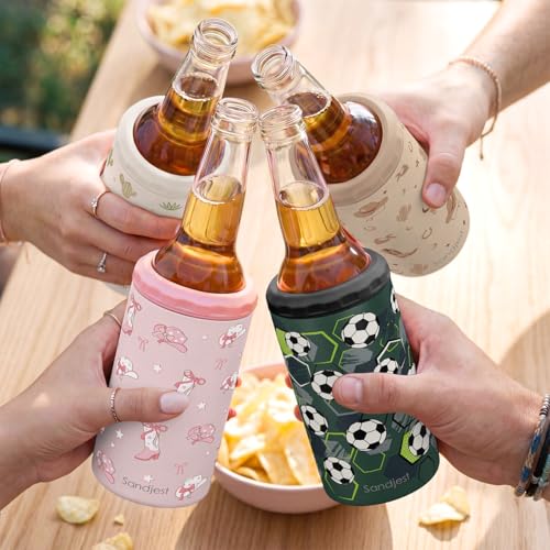 Image of Soccer Can Cooler 12oz - Stainless Steel Insulated for Men Brother Buddy Players - Travel Mug Cups - Tumbler Cans Koozie, Sport Gift for Birthday, Christmas