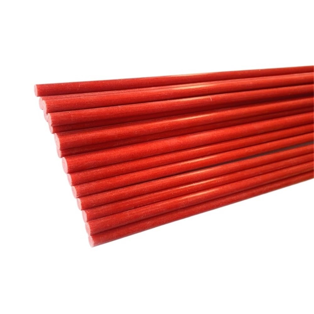 Varilla de fibra de vidrio roja de 5 uds, barra sólida de fibra de vidrio resistente a altas temperaturas, longitud 0,5 m, varilla sólida redonda de fibra de vidrio de 1m(1x500mm)