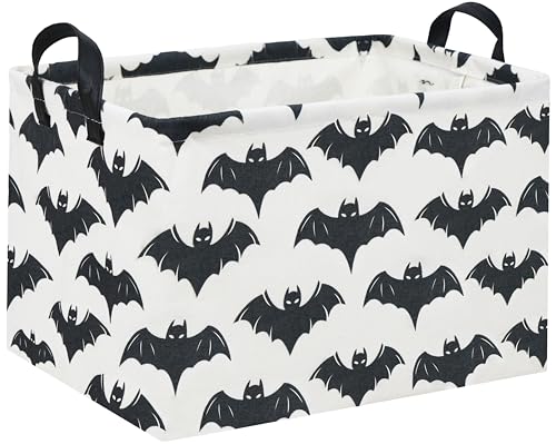 Image of DDBASKET Batman Baskets for Kids Gift Basket Empty for Boys and Girls Rectangular Toy Storage Bins Organizer Bin Box Cute Bat Room Decor for Home(Black Bats)