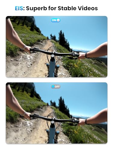 Image of AKEEYO-710Pro EIS Bike Camera, 4K28FPS 20MP WiFi Action Camera with IP66 Ultra HD Waterproof Camera, 142 Wide Angle View with 64GB Card, Upgrade Anti-Shake Function with Night Vision,G-Sensor,GPS