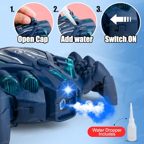 Image of Zest 4 Toyz Musical Toy for Kids Crawling Crab Toy Sensory Induction Crabs with Spray 360 Rotation Lights & Music Bump and Go Action- Multi Color