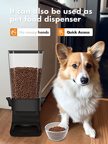 Foto von Tokokimo Müslispender, Zerkleinert Keine Cerealien Beim Ausgeben, Wandmontage Cereal Dispenser für Cornflakes, Pasta und Trockenfutter für Hunde, HBT: 42x16x16cm, 5L, Schwarz - 1 Pièces