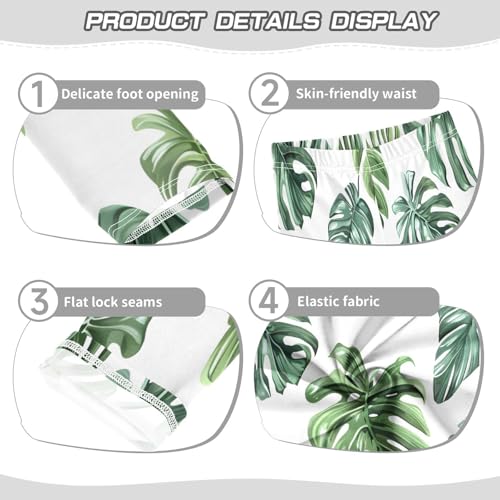 Bolaz Toddler Girls Leggings Printed Yoga Pants Leggings Rich Tropical Leaves for Kids3