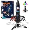 Rocket Launcher for Kids - Self-Launching 200 ft Motorized Outdoor Electric Play Toy, High Flying Kids' Play Air Rocket with Launch Set, Birthday Toys Gifts for Boys 8-12, Rocket Pattern