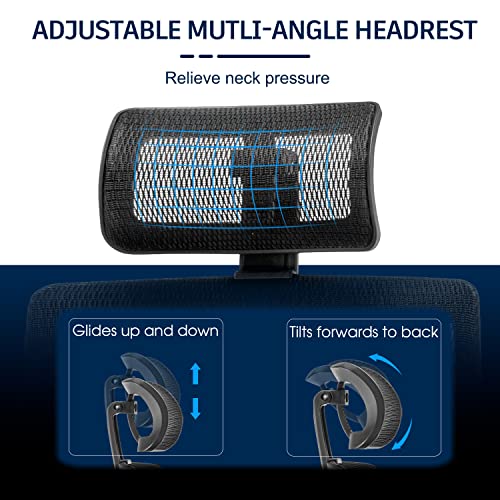 Molents Ergonomic Office Chair,Mesh Computer Chair,Home Office Desk Chair With Seat Slider,Adjustable Headrest,Lumbar Support,3D Armrest,Tilt Function,Comfort Swivel Executive Chair Rolling (X-Large) #TOP4