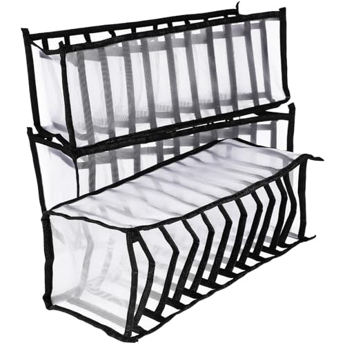 Genérico Organizador de Ropa Interior Femenina 3 Piezas Caja Plegable Ventilada para Sujetadores Calcetines y Bragas Contenedor de Tela Resistente para Dormitorio y Cajones