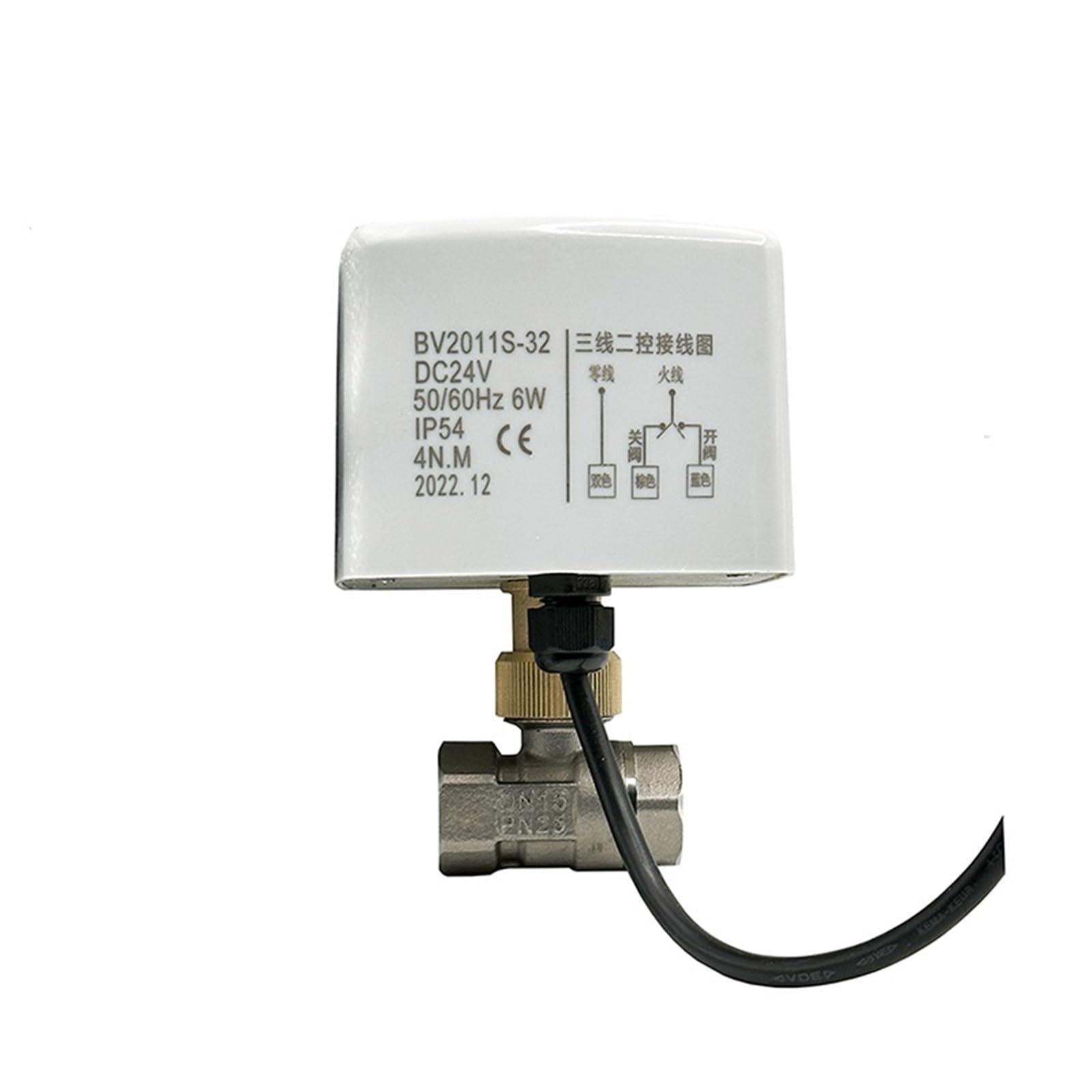 PEQYUACTE 1/2" 3/4" 1" Electric Stainless Steel Ball Valve Three Wires one Control Stainless Steel Motorized Ball Valve AC220V(OneSize,12VDC-CR02)