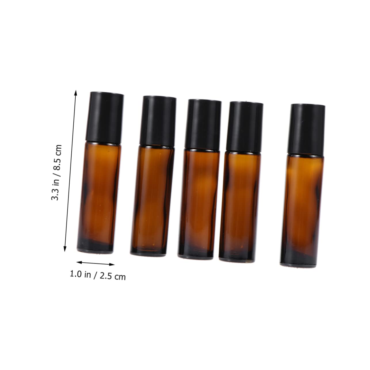 POPETPOP Flacons Roll-on en Verre Marron 10ml Rechargeables, Lot de 24