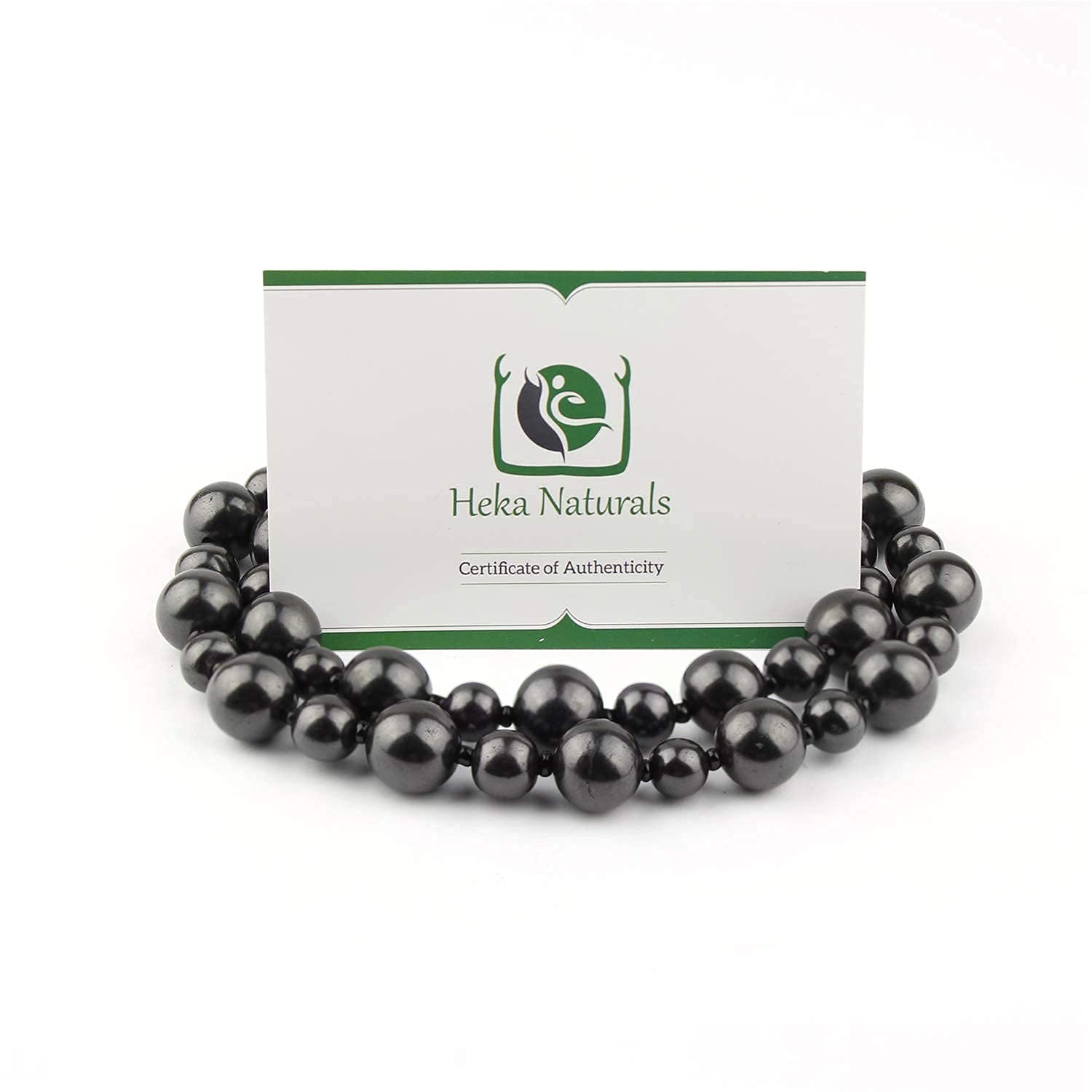 Heka Naturals Shungit Kristall Bella Halskette | Spiritueller Schmuck Chakra Halskette - Shungit Steine Trendy Schmuck - Natürliche Kristalle Schwarz Halskette für Schutz