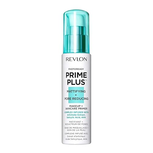 Revlon PhotoReady Prime Plus - Maquillaje facial para todo tipo de piel, difumina y rellena en líneas finas, infundido con ácido salicílico y AHA,
