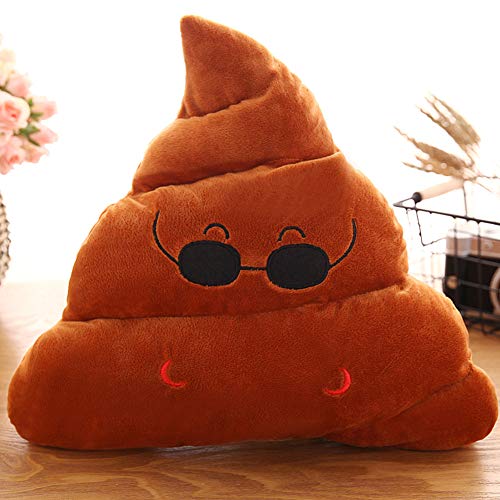 Levinis Cute Poop Throw Pillow- Soft Plush Emoticon Cushion Poop Shape Pillow, 14'' x 12'' ×3.5''