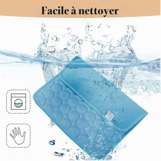 CroqPatte Croq’Fresh - Le Tapis Rafraîchissant L'été Tapis Frais Et Durable pour Chien Chats (Bleu,XXL-150X100cm)