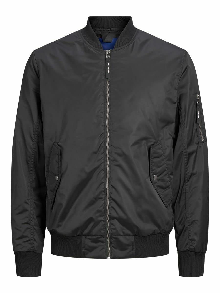 Jack & Jones Men's Black Classic Bomber Jacket, L