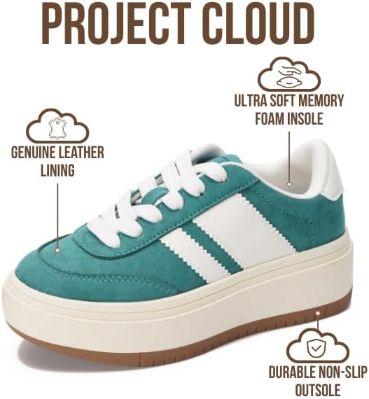 Project Cloud Fashion Platform Sneakers for Kids 2026 - Lightweight Memory Foam Insole Kids Shoes - Durable & Non-Slip Lace up Trendy Platform Kids Sneakers (Little Nita) - Image 3