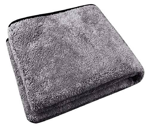 Image of Auto Hub Heavy Microfiber Cloth 500 GSM (Size 60cm x 40cm) /Pack of 1,for Car Cleaning and Detailing, Double Sided, Extra Thick Plush Microfiber Cloth Lint-Free, Color:- Grey
