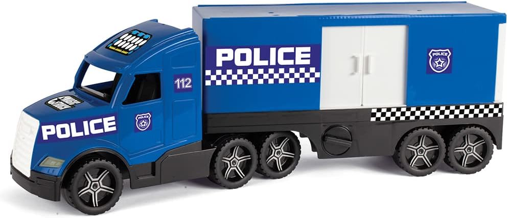 Wader 36200 Magic Truck Police Emergency Vehicle with Side Door, from 3 Years, Approx. 79 cm, Blue