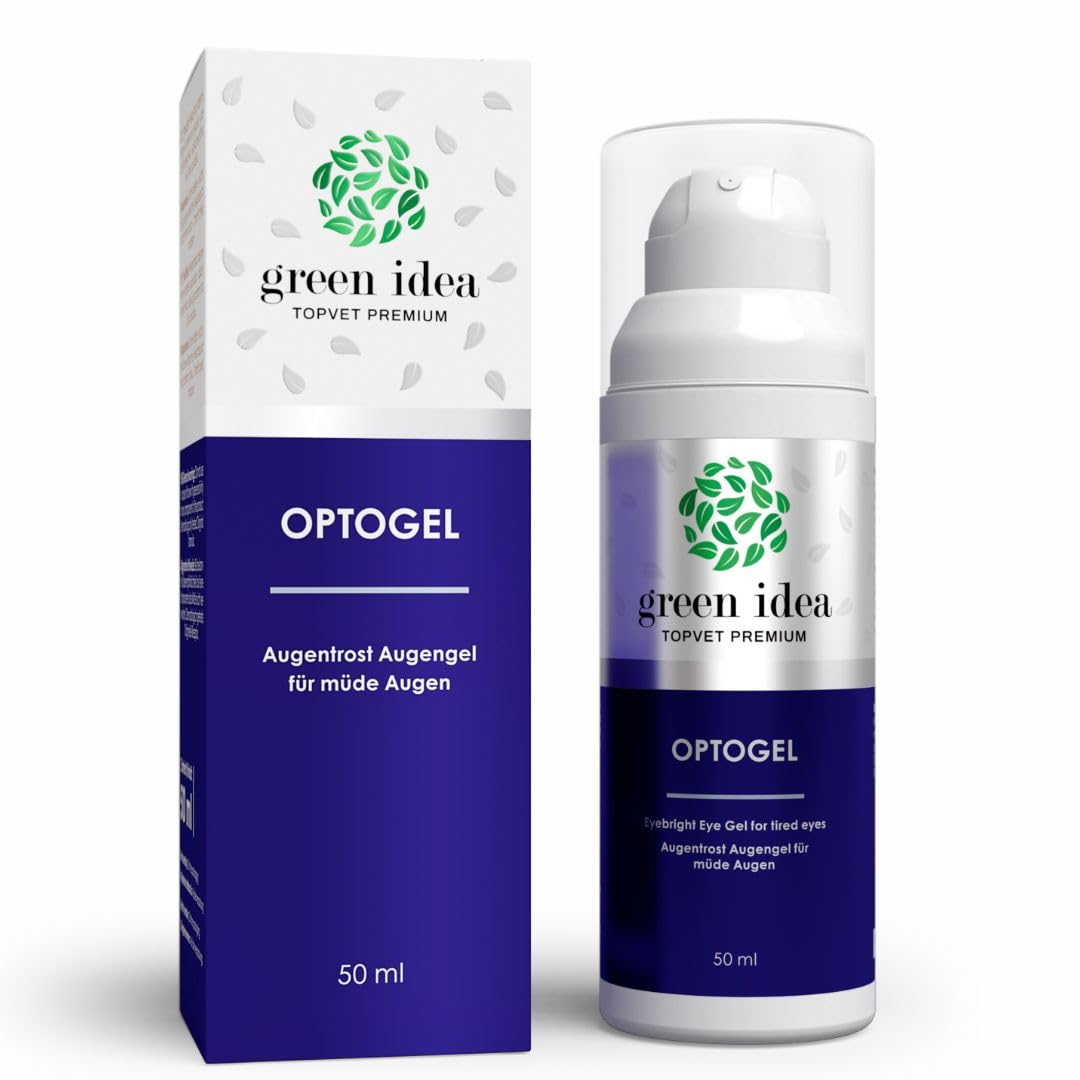 Green idea - Gel Contorno Occhi Rinfrescante - OPTOGEL - con Euphralia, Agrimonia e Pantenolo - Occhi Stanchi e Secchi - Occhi irritati e stressati - Crema palpebrale - 50 ml