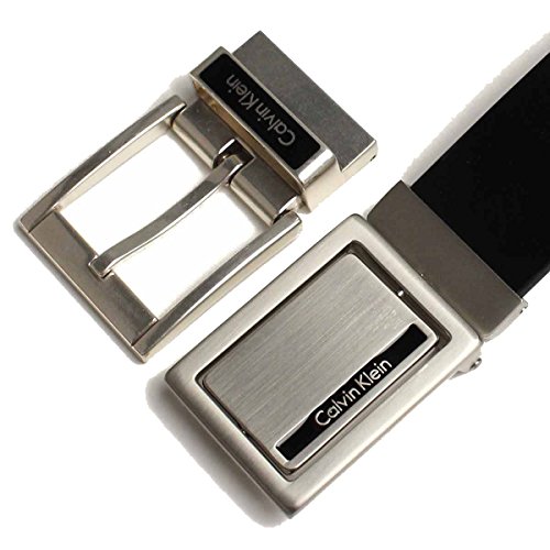 Calvin Klein 3 Piece Men's Reversible Brown/Black Belt Accessories Set with 2 Buckles2