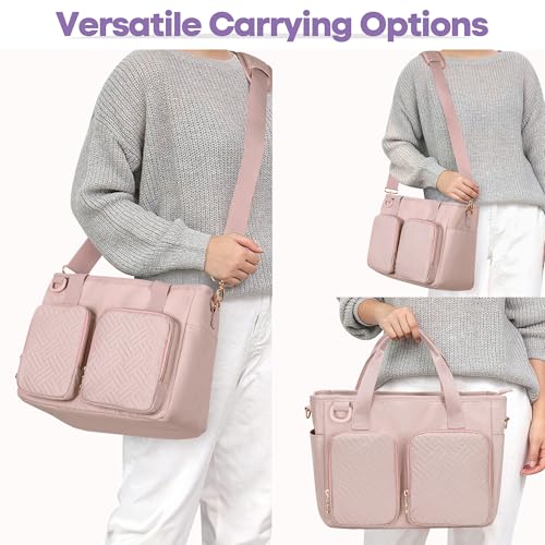 Teamoy Bolsa con Múltiples Bolsillos para Biblia Catolica, Bolsa portátil con asa y Correa para el Hombro para Accesorios de la Biblia, Bolsa para Estudiar la Biblia Cristiana, Rosa - imagen 6