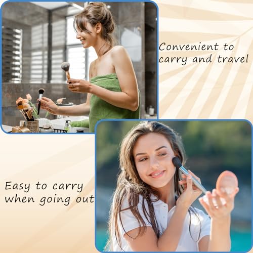 Chenyoyangfen 2 Pieces Retractable Brush,Brush with Cover,for Apply Blush,Makeup setting class retractable makeup brush blusher brush,travel make up brushes makeup brush large makeup brush - Image 6