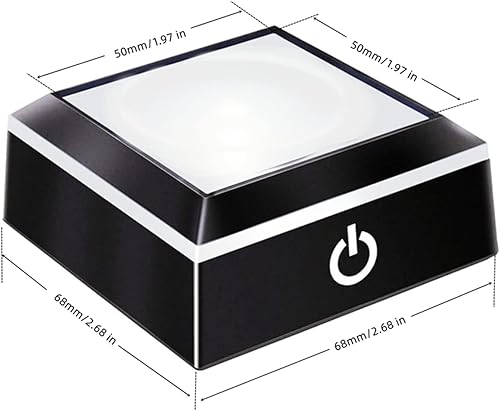 Miniatura 6 de EUSTUMA Base de luz LED antideslizante cuadrada en una variedad de colores, adecuado para obras de arte esféricas de cristal (base LED para bola de