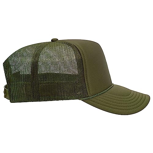 Image of OTTO Polyester Foam Front 5 Panel High Crown Mesh Back Trucker Hats in 97, Bulk, Wholesale