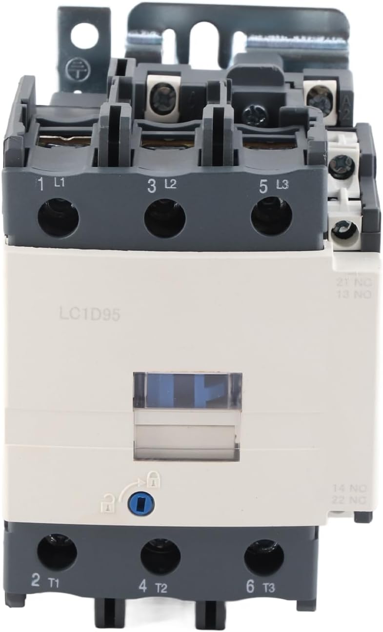 AC Contactor 3 Pole 95A 220V Coil, 380V Rated Voltage, 50/60Hz for Power Distribution, HVAC Motor Replacement