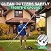 Premium Gutter Cleaning Tools from The Ground - 10.5 ft Long Adjustable gutter Cleaner & Brushs No Ladder Needed Branches And Debris from Gutters Clean Out Tool Makes it Easy To Clean Leaves.