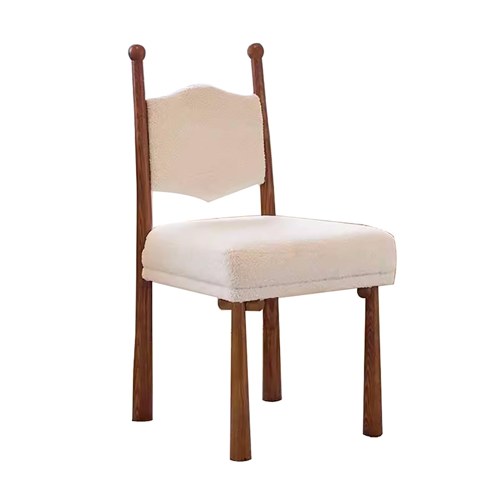 Slish Chaise de salle à manger rembourrée en bois massif pour chambre à coucher et bureau à domicile avec pieds en bois blanc – Parfait pour la salle à manger et la décoration moderne