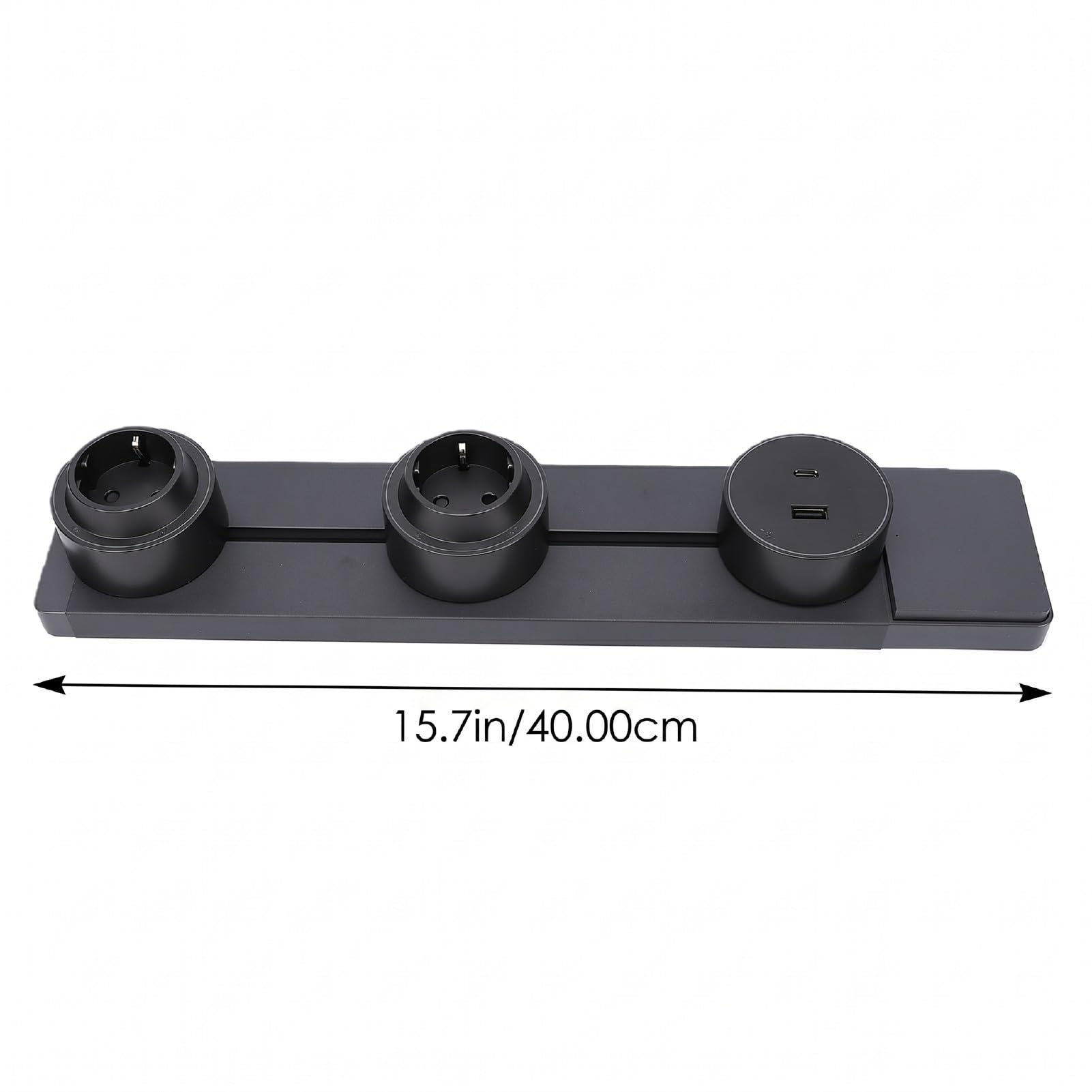 Irfora Multipresa Power Track con Porte USB Design Durevole per Cucina e Ufficio Costruzione in Lega di Alluminio Grigia da 40 Cm