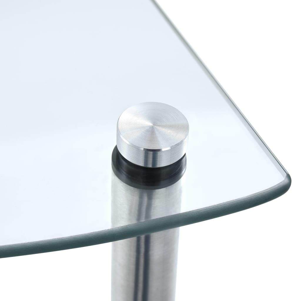 vidaXL Regal mit 4 Ablagen Vitrine Glasregal Dekoregal Sammlervitrine Standregal Glasvitrine Bücherregal Vitrinenschrank Transparent 30x30x100 cm Hartglas