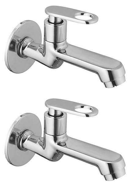 DRIZZLE ORE102-2 Oreo Long Body Bib Cock Brass | Chrome Plated | Quarter Turn | Foam Flow (Combo of 2 Pieces)