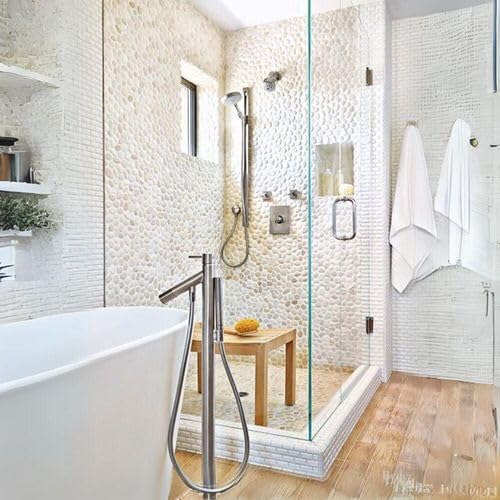 Seixo Telado Areia 30x30cm – Revestimento Premium em Pedra Natural para Decoração e Construção | Lem