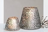 Windlicht Purley Casablanca - Windlicht/Kerzenständer - Purley - Metall - Farbe: antik-Silber - Ø 14 cm