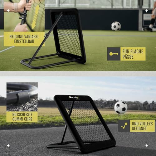 Racetex Rebounder für Fußball - Fussball Rebounder mit robuster Konstruktion - Stufenlos Verstellbar - Fußball für Schuss-, Pass- und Ballannahme Training (B6)