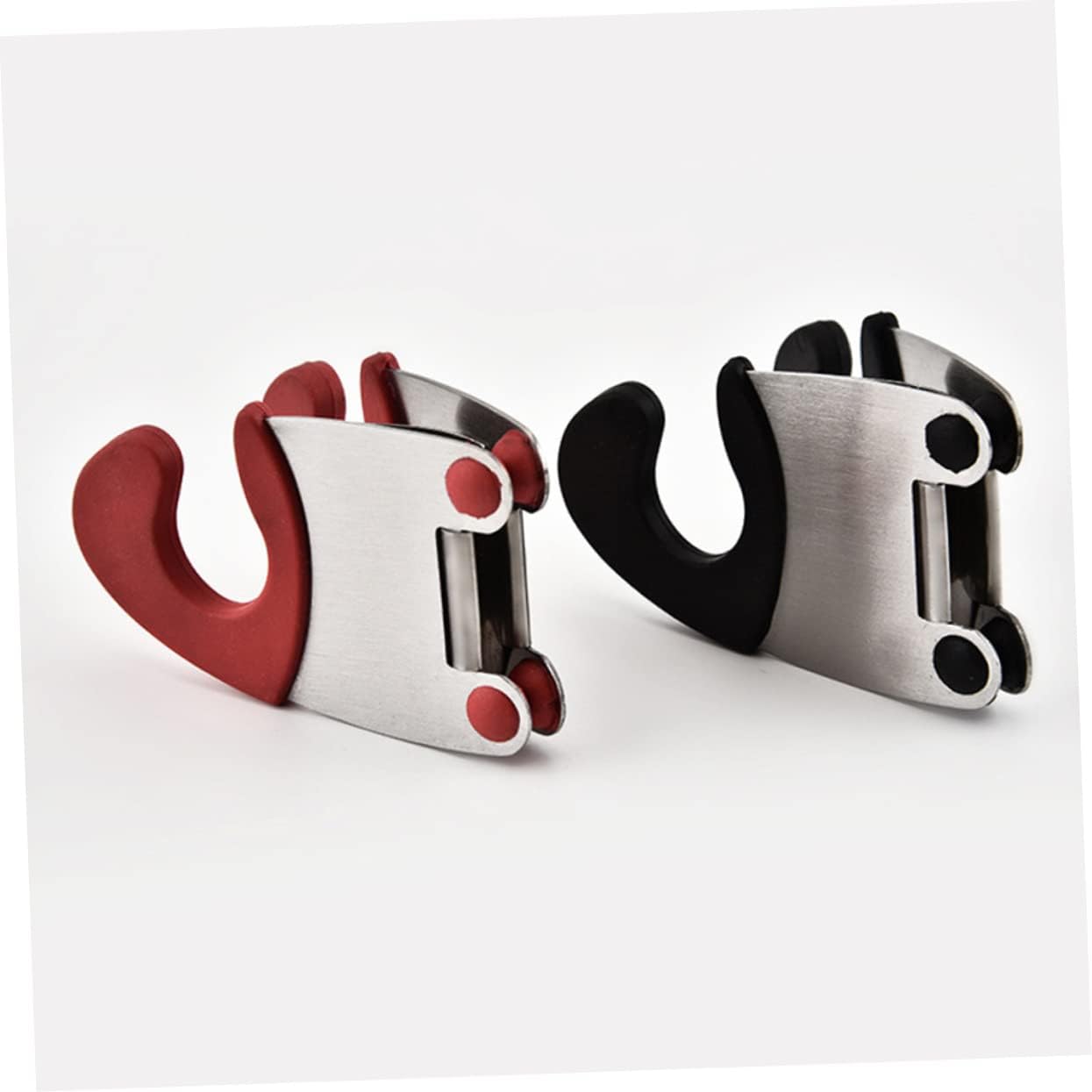 2pcs Stainless Steel Pot Clip Spoon Holder Black Kitchen Utensil Rest Clip for Cooking Travel image 4