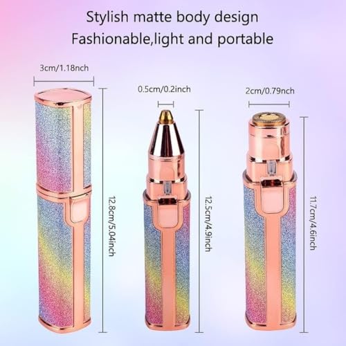 Image of 2 in 1 Rechargeable Eyebrow Trimmer For Women, Epilator for women, Hair Removal Ladies Shaver with LED Light, Mulitcolor