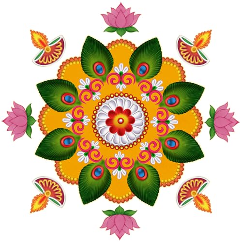 Diwali Decorations for Home Vinyl PVC Diwali Rangoli Sticker for