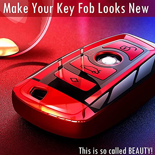 Intermerge For Bmw Key Fob Cover,Key Case For 1 3 4 5 6 7 Series X1 X3 X4 M5 M6 Gt3 Gt5 Remote Control Key Premium Soft Tpu Anti-Dust Full Protection (Blue) #TOP5