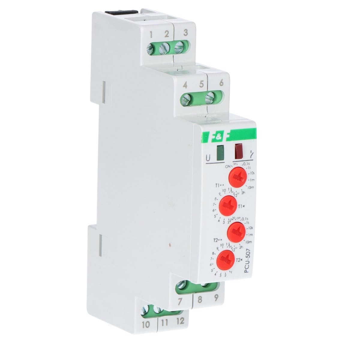 Time Relay 2P 8A 0.1sek-576h 230V AC Delayed On/Off - Cyclic PCU-507 f&f 5908312594413