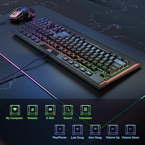 Gaming Headphone G21 Plus Cw902 USB Keyboard and Mouse Combo Set Designed for Games with LED Lights 5