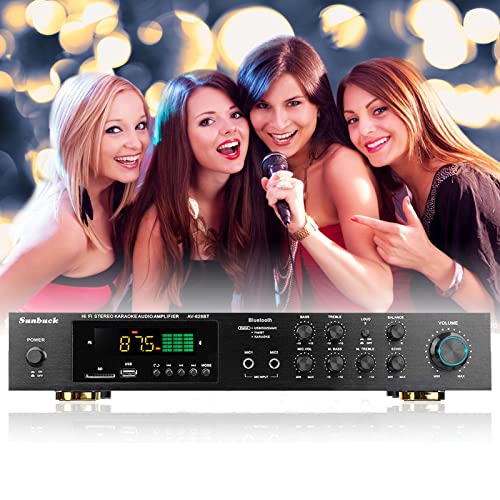 Bluetooth zesilovač HiFi Stereo Amplifier 5kanálový Bluetooth Desktop Audio zesilovač LED Digital FM USB Audio Výkonový zesilovač s dálkovým ovládáním