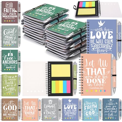 Carnet chrétien écriture inspirante Sayglossy à spirale avec notes adhésives