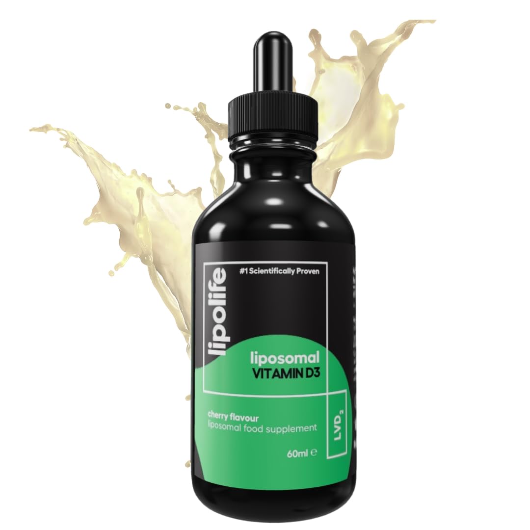 liposomal Vegan Vitamin D3 Supplement | Highly absorbable Plant sourced D3 | Manufactured in UK to cGMP Standards | lipolife | 60 Servings. 1000IU. LVD2.