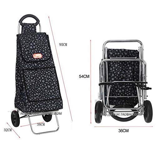 HYY-YY Leichter Einkaufskorb, zusammenklappbar, kleiner Anhänger, Outdoor-Reise, Push-Pull, Auto, große Kapazität… – Bild 3