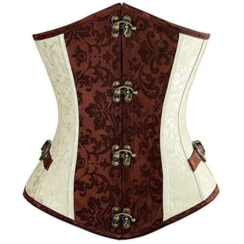 Corset minceur marron pour aplatir le ventre ceinture ajustable à fermeture éclair