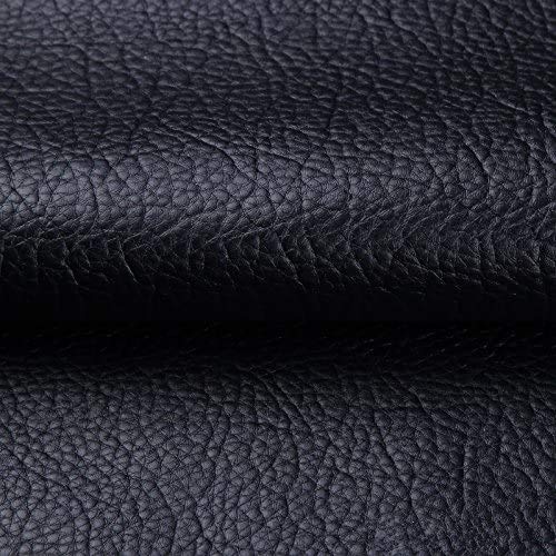 Premium Soft PU Leather Upholstery Fabric - 1.0mm Thick, 54" Wide, Perfect for Upholstery, Fashion Accessories, and DIY Crafts (Black, Pre-Cut 36" x 54")