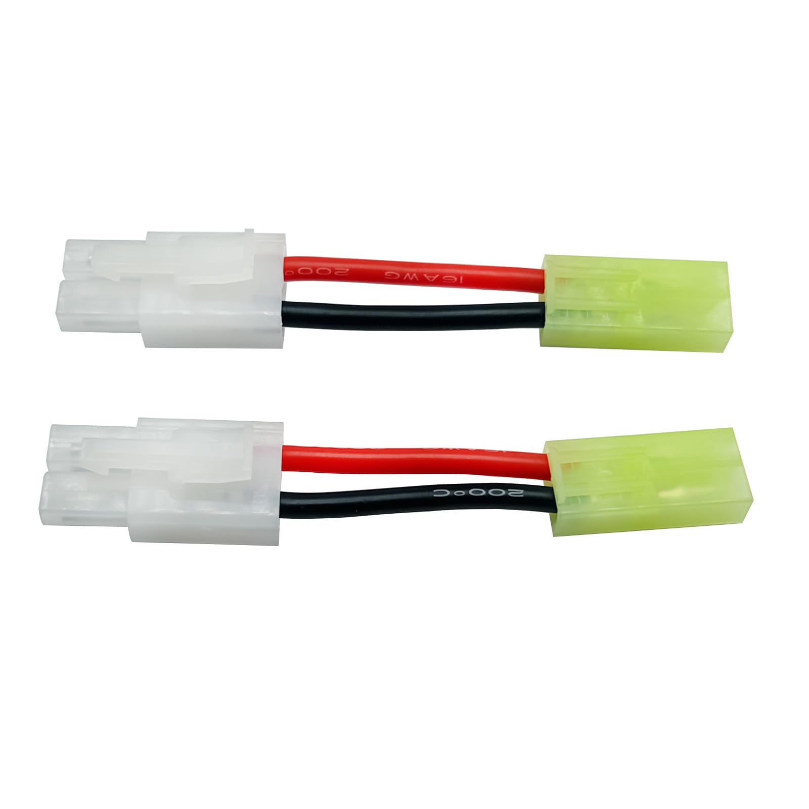 2Pairs RC Adapter Compatible with Large Tamiya Style Plug to Mini Tamiya Plug Adapter 16AWG 5CM Female Male Cable Wire for Airsoft - Image 4