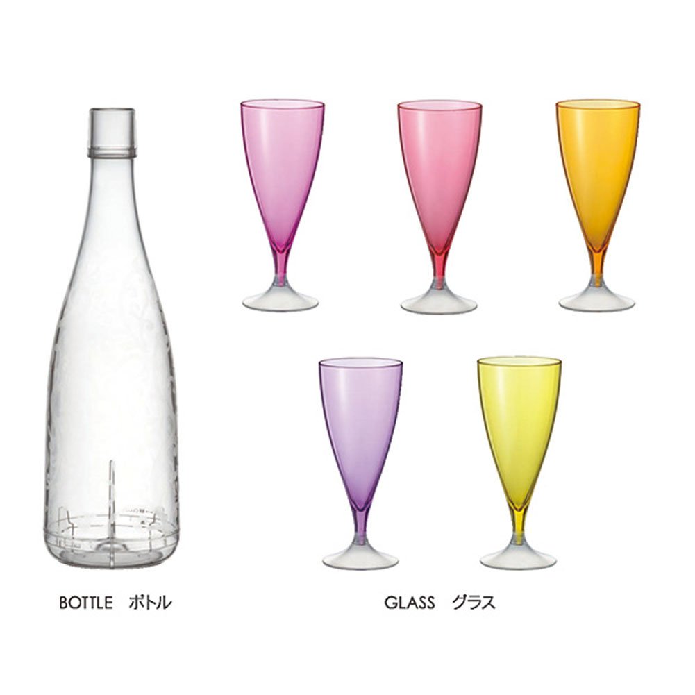 Amazon.co.jp: 曙産業 シャンパングラス 170ml 5客セット 5色 日本製 